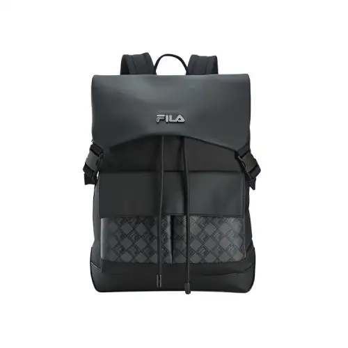 FILA Fila HERITAGE Black Warrior Fashion Classic Presbyopia Retro Casual Business Multi-occasion Versatile Texture Practical Fabric Backpack Men and Women Couple Style Black