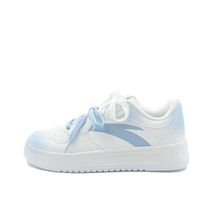 Anta Easy Slip Resistant Abrasion Resistant Low top Skateboard Shoes Women's White Blue