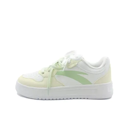 Anta Easy Synthetic Leather Slip Resistant Abrasion Resistant Low top Skateboard Shoes Women's Green