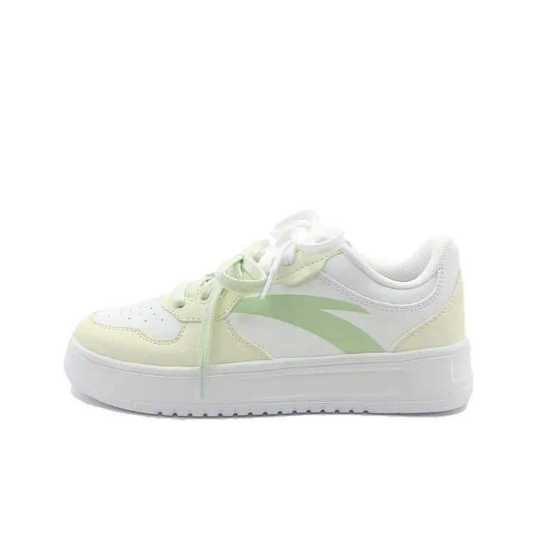 Anta Easy Synthetic Leather Slip Resistant Abrasion Resistant Low top Skateboard Shoes Women's Green
