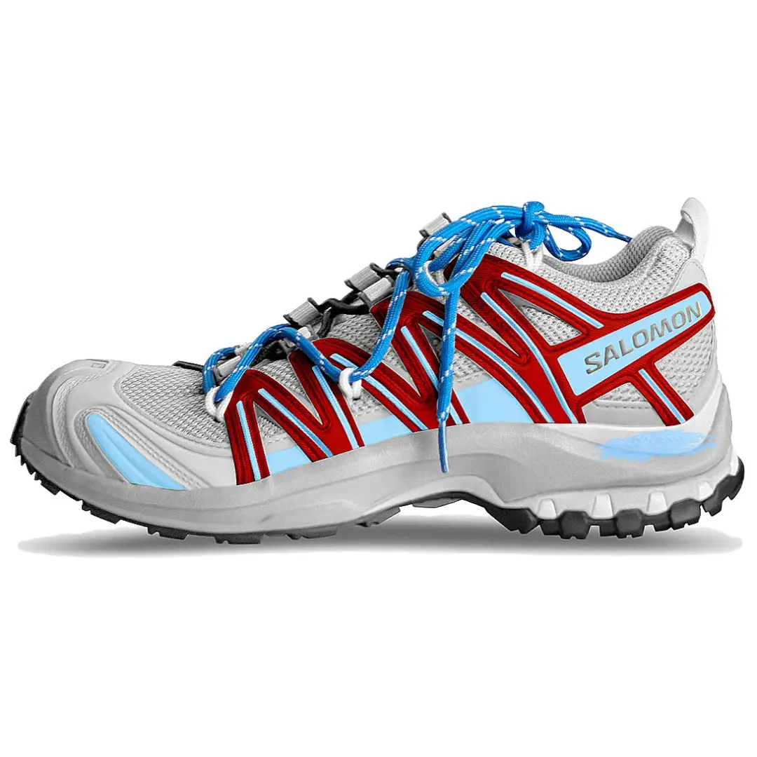 SALOMON XA PRO 3D Textile, Synthetic Leather Low top Trail Running Training Running Shoes Unisex Red Blue