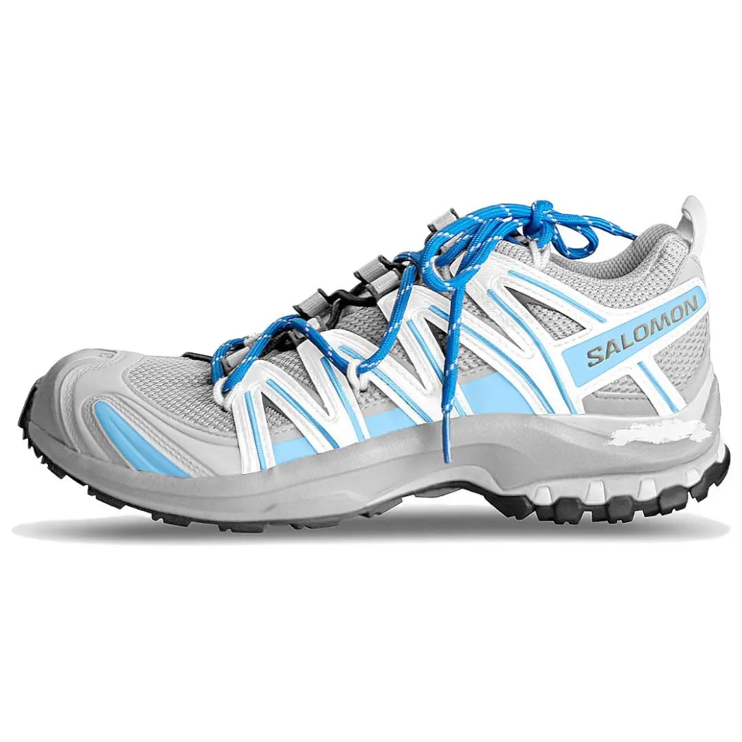 SALOMON XA PRO 3D Textile, Synthetic Leather Low top Trail Running Training Running Shoes Unisex Gray White Blue