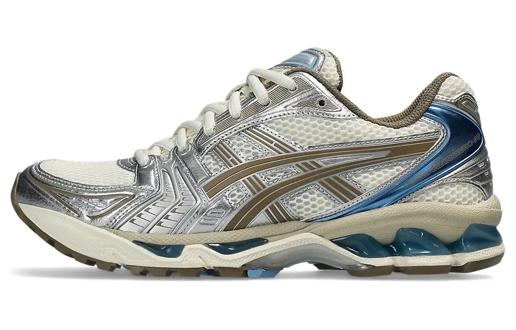 ASICS Gel Kayano 14 Low top Running Shoes Unisex Beige Silver Blue Tail
