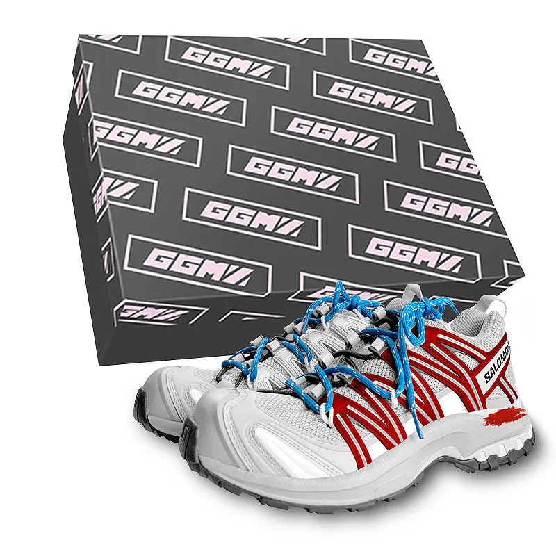SALOMON XA PRO 3D Textile, Synthetic Leather Low top Trail Running Training Running Shoes Unisex White Red Blue