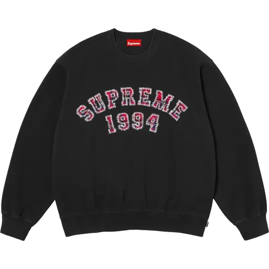 Классическая свободная толстовка с круглым вырезом Supreme SS26 WEEK5 Plaid Arc Crewneck для мужчин и женщин.
