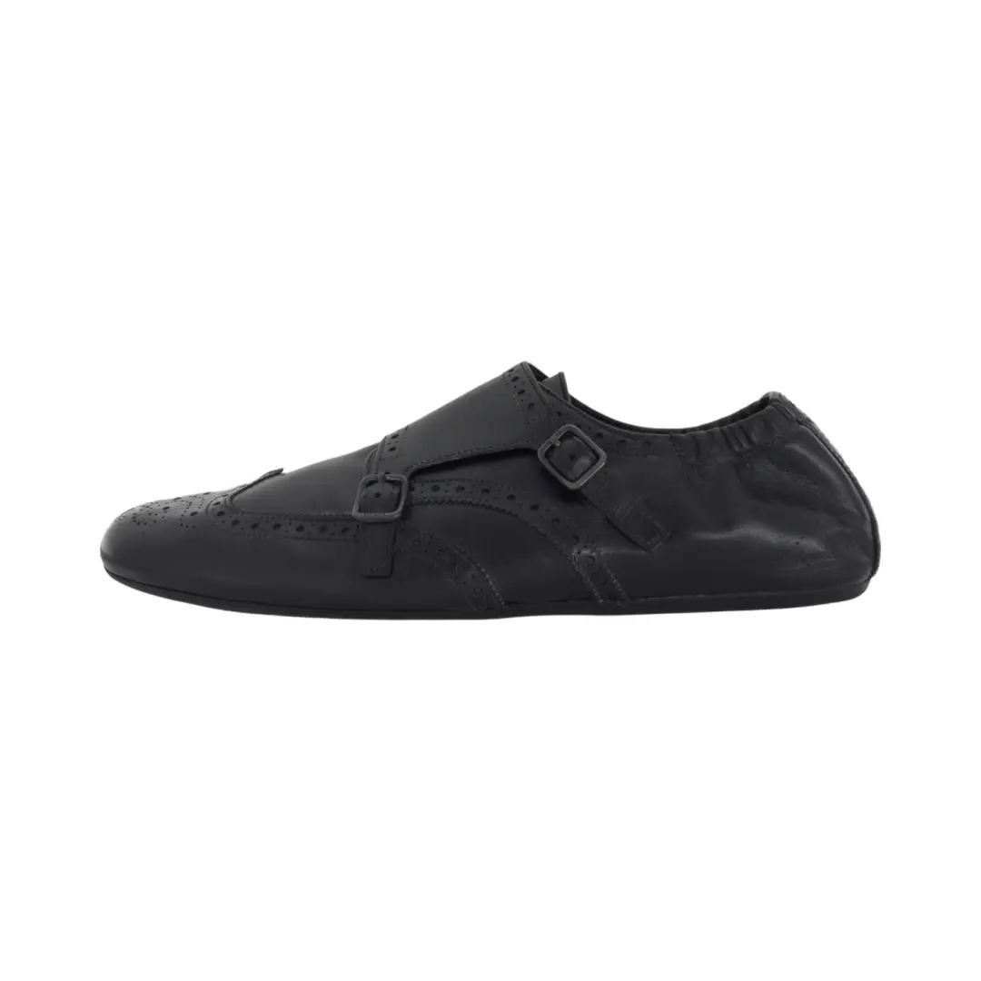 PRADA Shuffle Leather Casual Shoes Men's Black