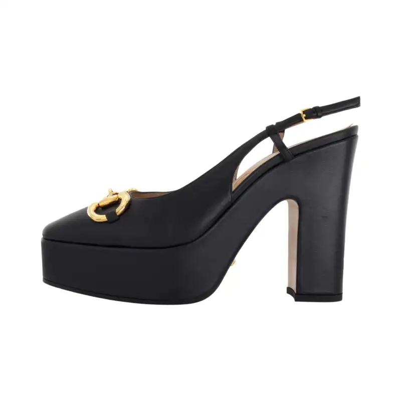 GUCCI 120mm Platform Leather Pumps