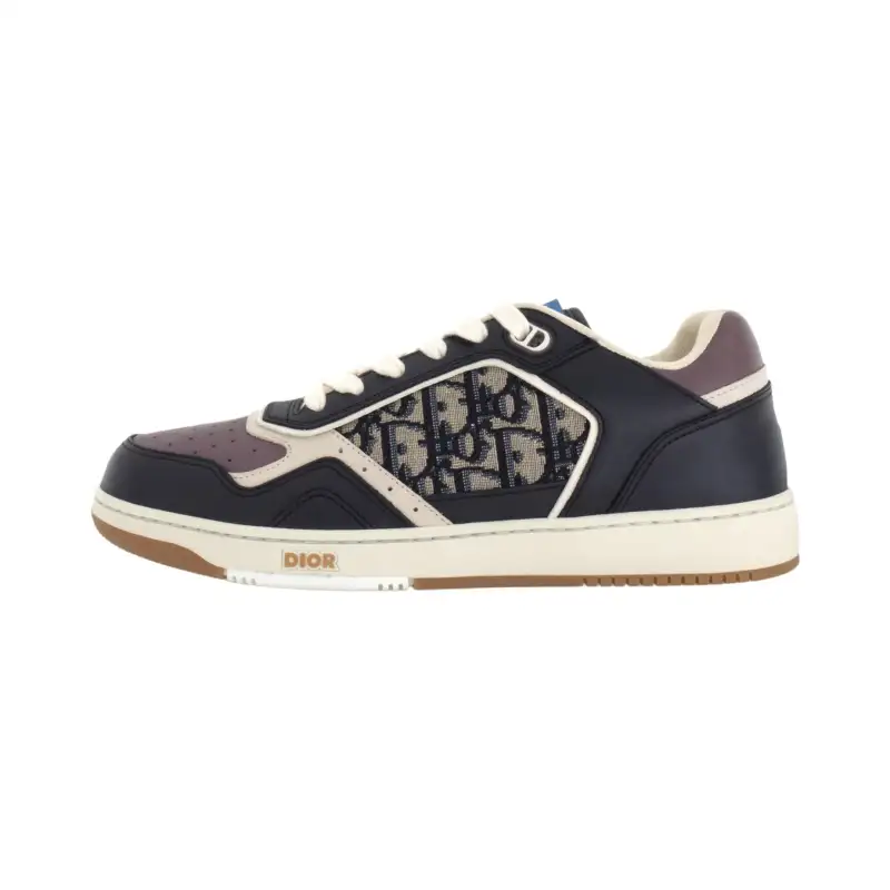 DIOR B27 Low Deep Blue Plum DIOR Oblique Jacquard