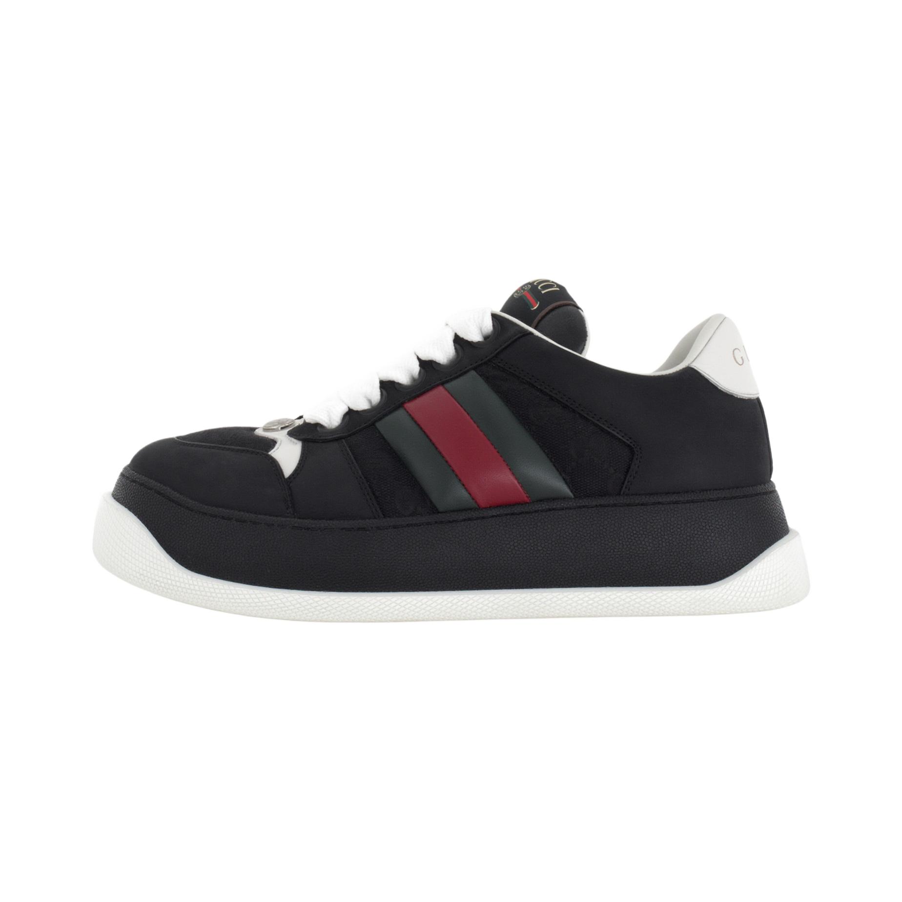 GUCCI Screener Leather Low top Casual Shoes Men's Black