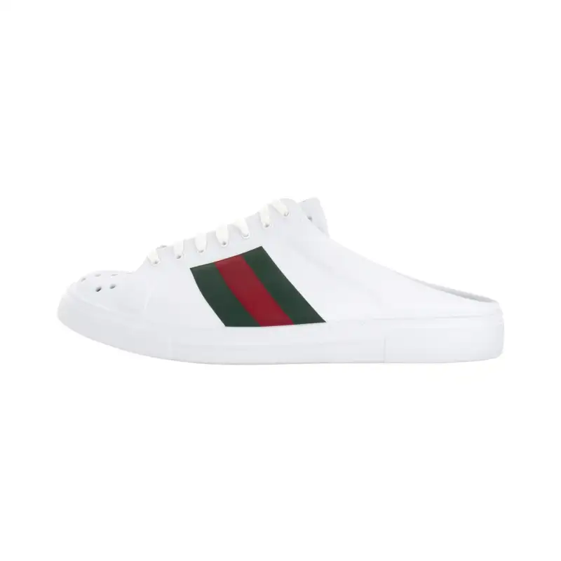 GUCCI ACE Closed Toe Slippers Men's White