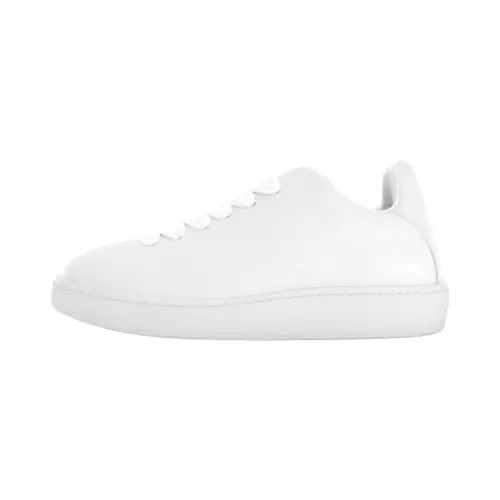 Burberry Cow Leather Low top Skateboard Shoes Men's White