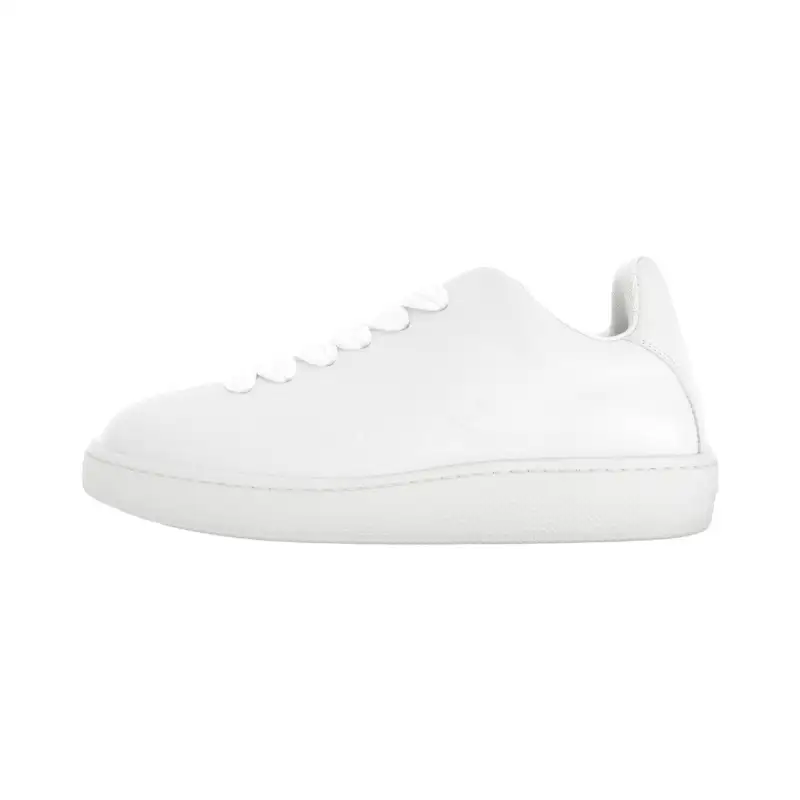Burberry Cow Leather Low top Skateboard Shoes Men's White