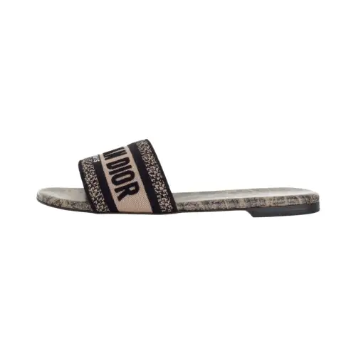 DIOR Dway Trendy Slide Slippers Women's Beige Black