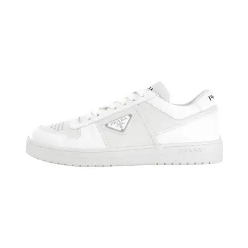 PRADA Downtown Leather Low top Skateboard Shoes Men's White