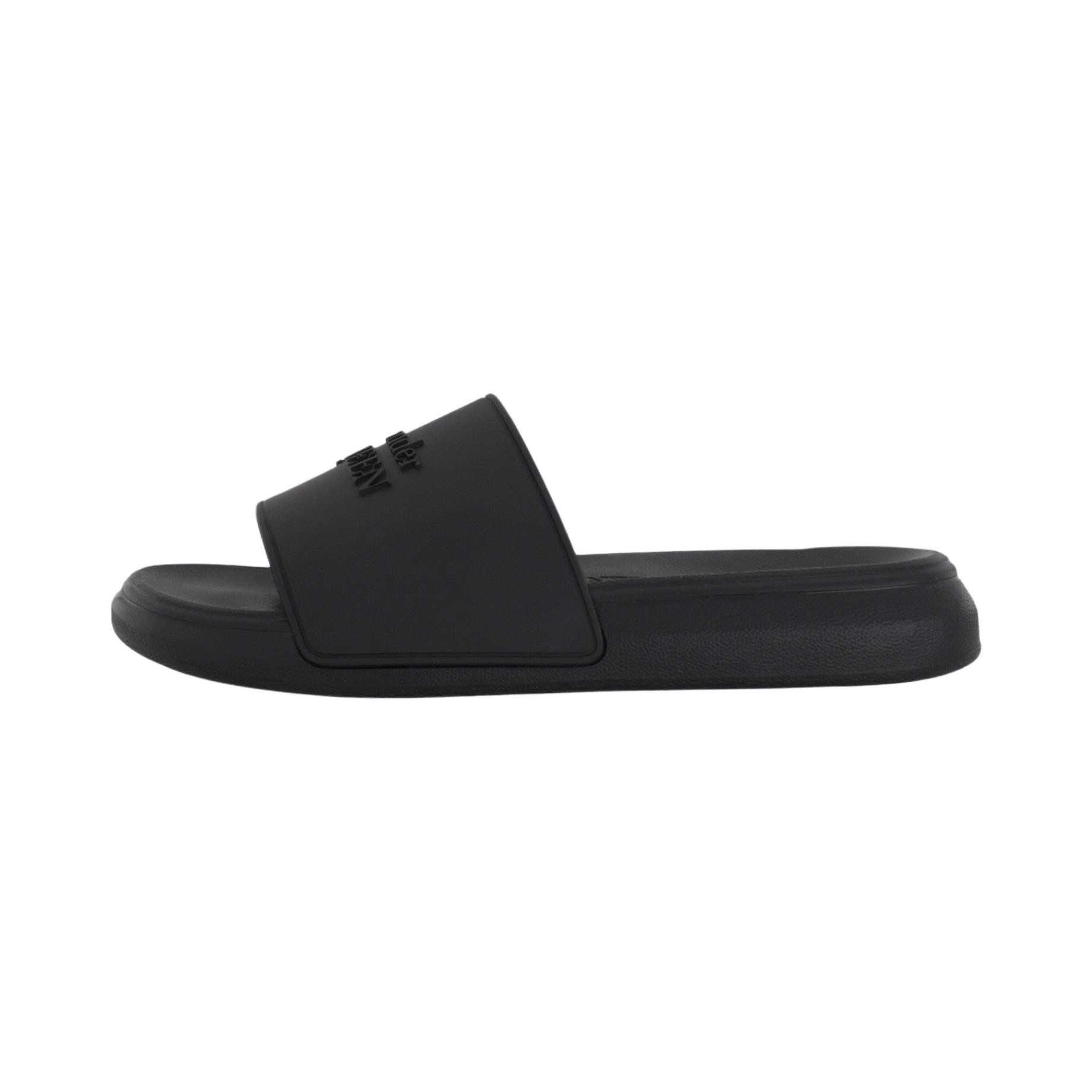 Мужские шлепанцы Alexander McQueen Pool Slide (черные)