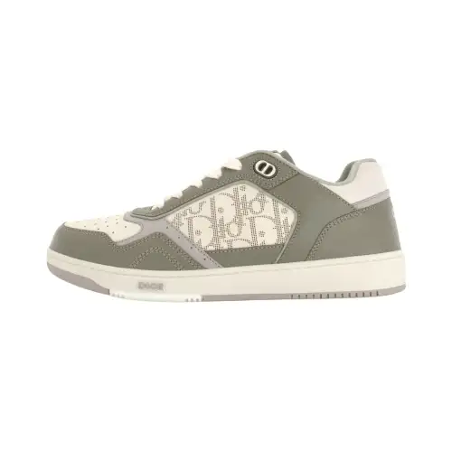 DIOR B27 Low Top Khaki Cream Calfskin