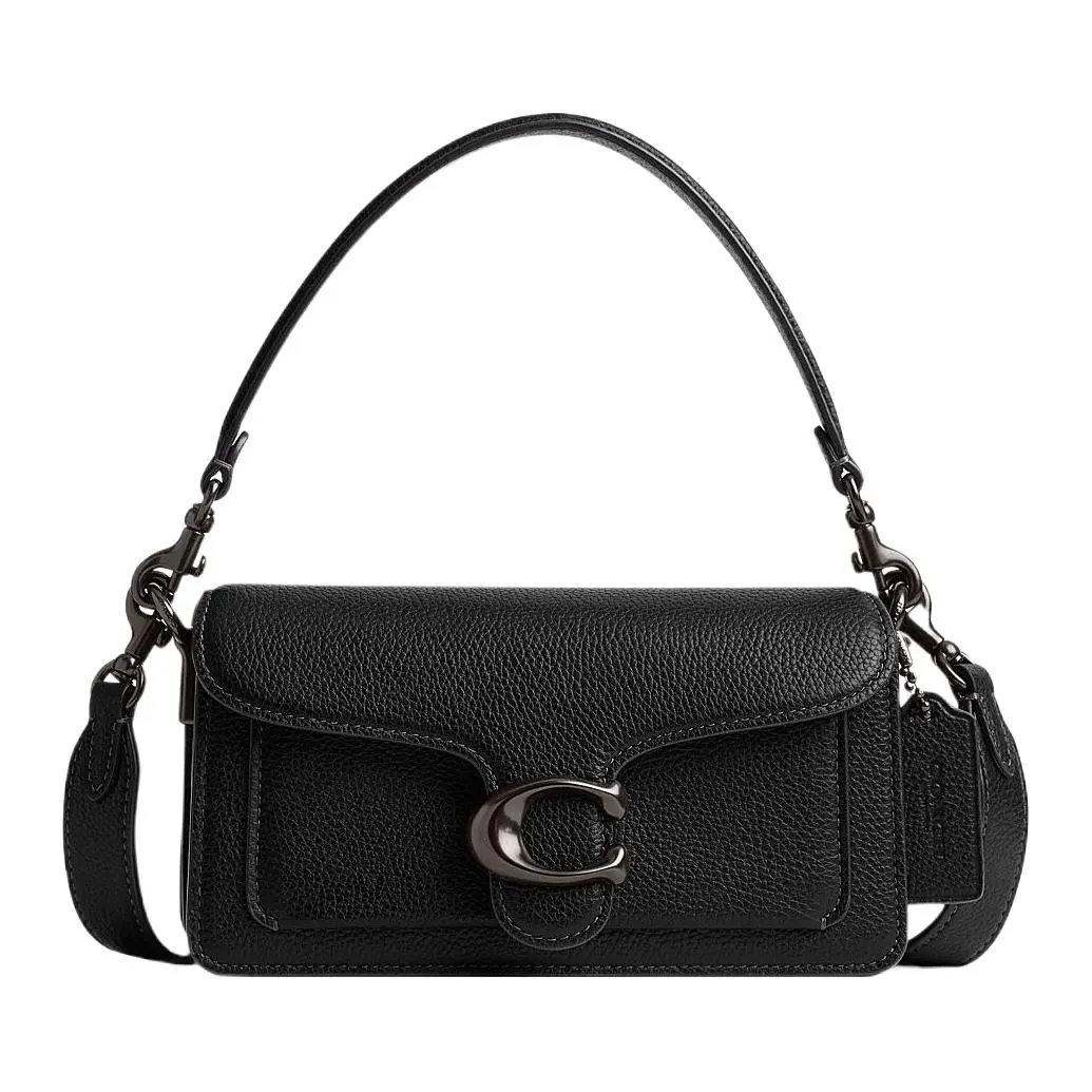 COACH Tabby Leather Messenger Bag, Handbag, Shoulder Bag Small Women's Black