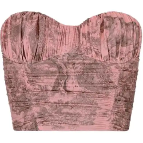 DIOR Strapless Tops Women's Red Moderate