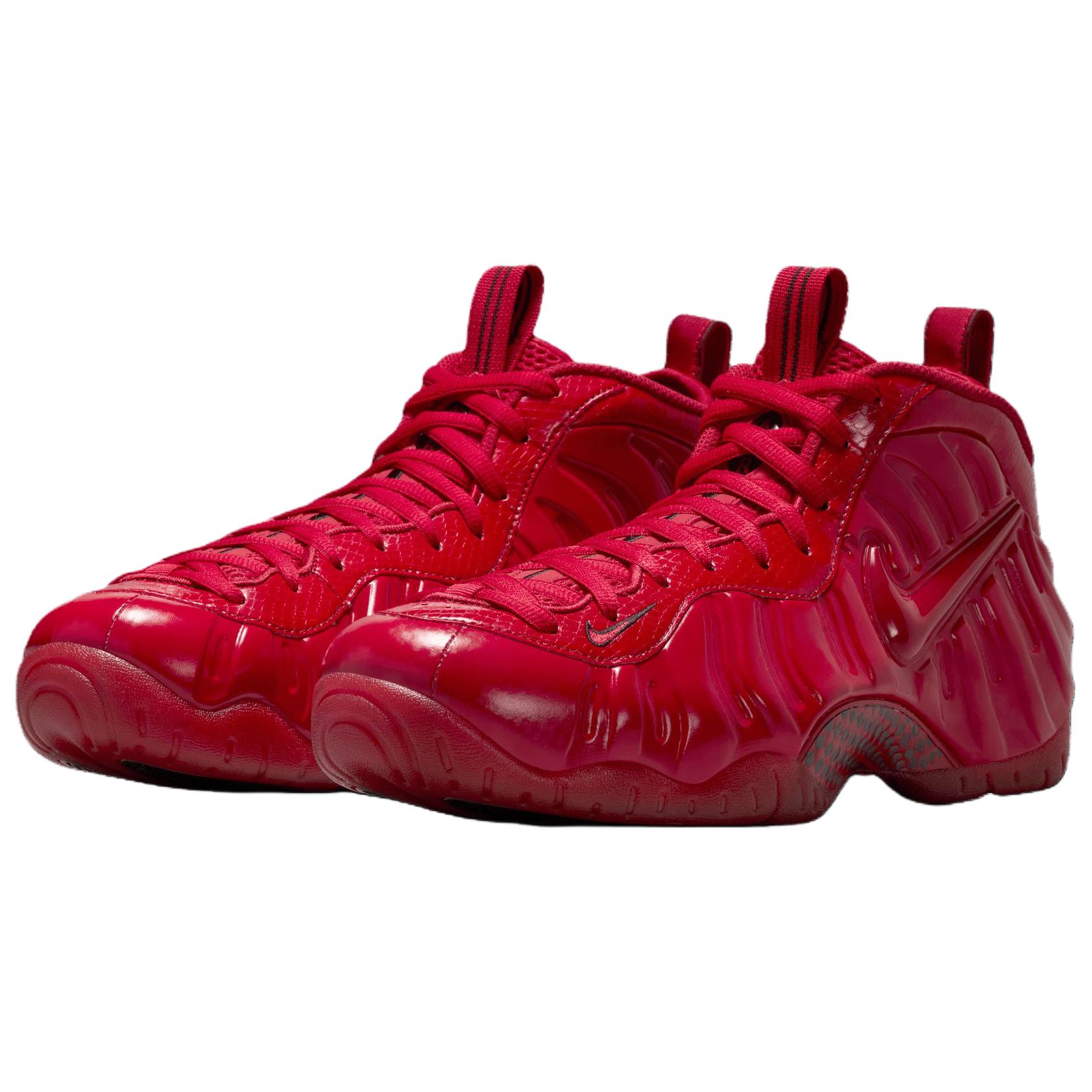 Nike Foamposite Pro Mid top Basketball Shoes Unisex Red Black