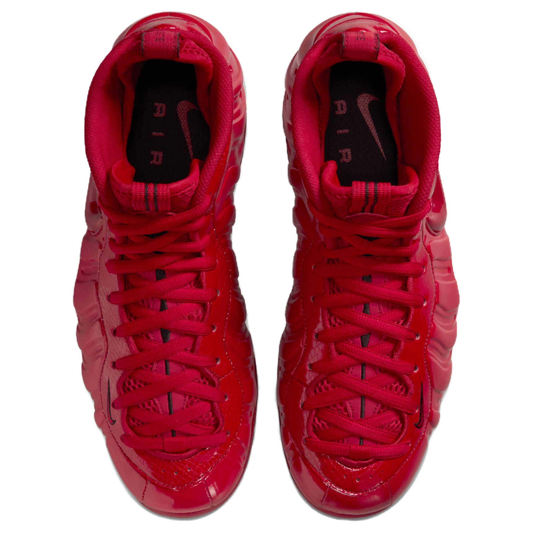 Nike Foamposite Pro Mid top Basketball Shoes Unisex Red Black