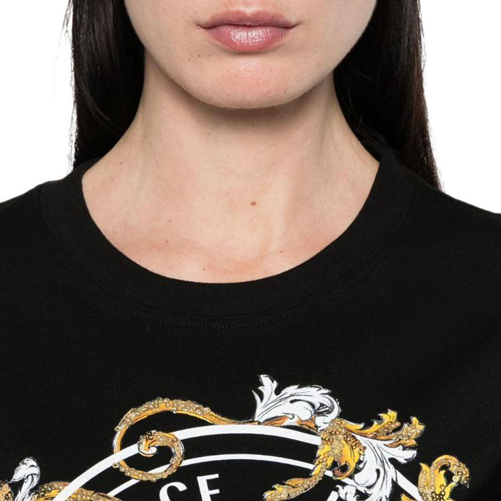 Женская футболка Versace Jeans Couture (черная) — фото 5