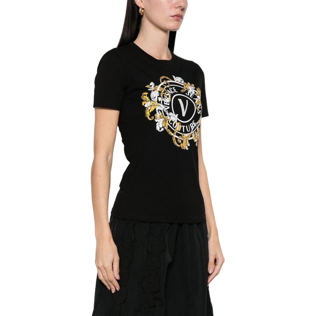 Женская футболка Versace Jeans Couture (черная) — фото 4
