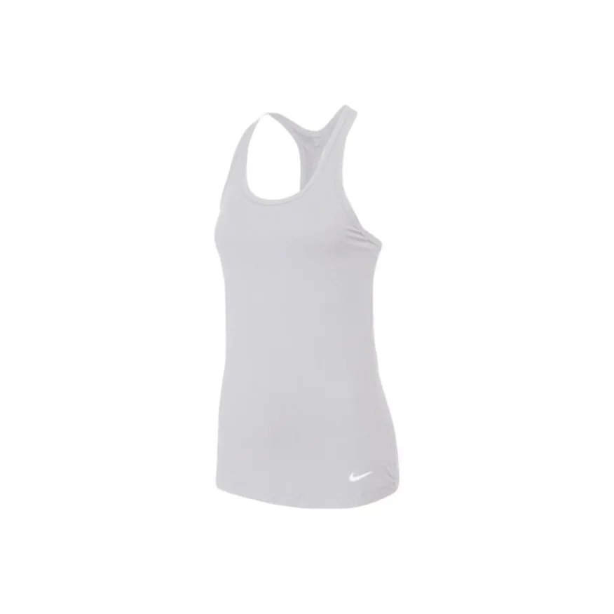 Nike Tank Tops Women's White Crew Neck Moderate Nipped-in Waist