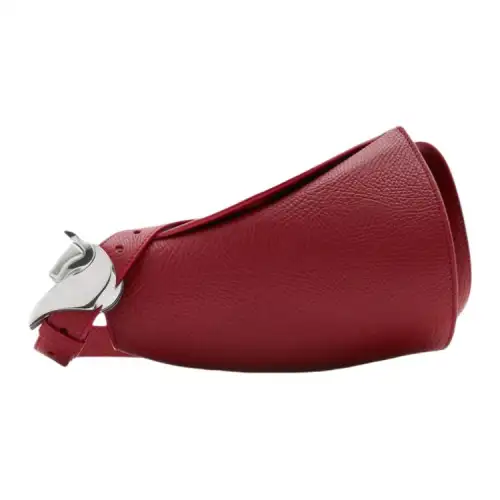 Burberry Horn Leather Crossbody Bag, Shoulder Bag Women's Gemstone Red