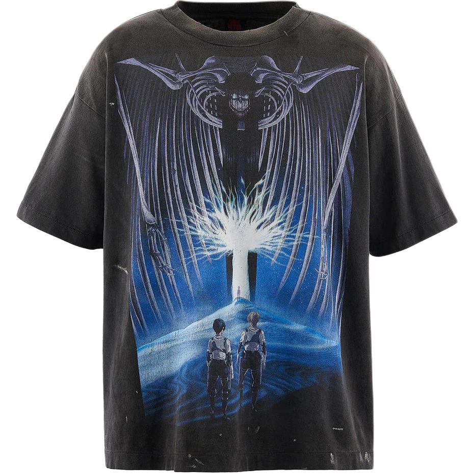 футболка SAINT Mxxxxxx × Атака титанов (серая)