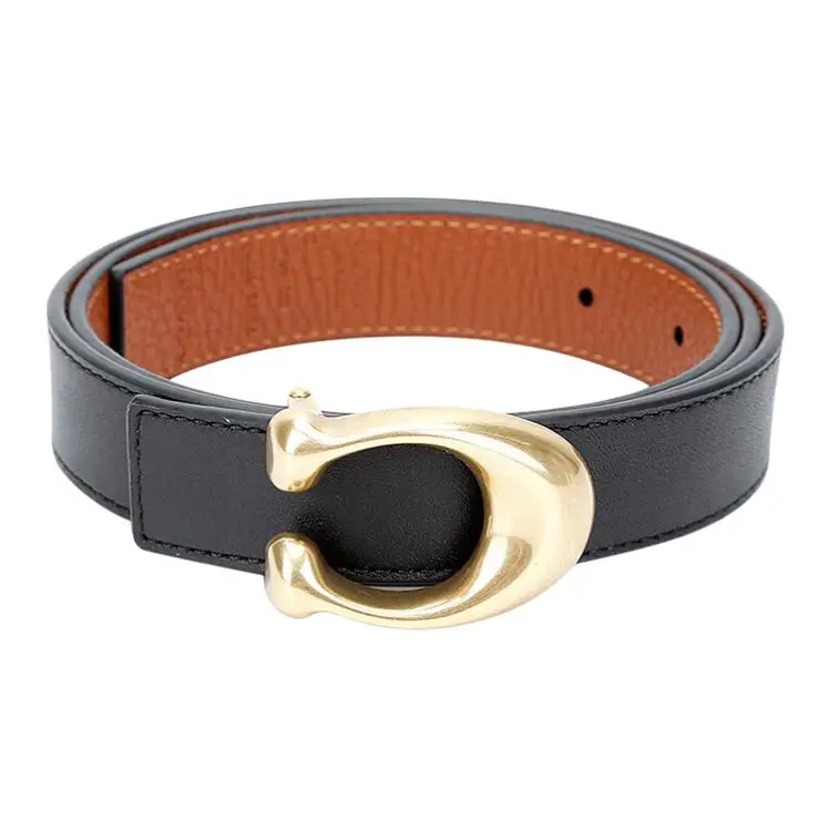 COACH Leather Belts Women's Brown/Black Width 2.5cm