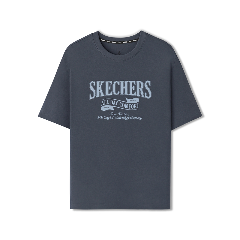 Футболка Skechers Однотонный трикотаж (серая)