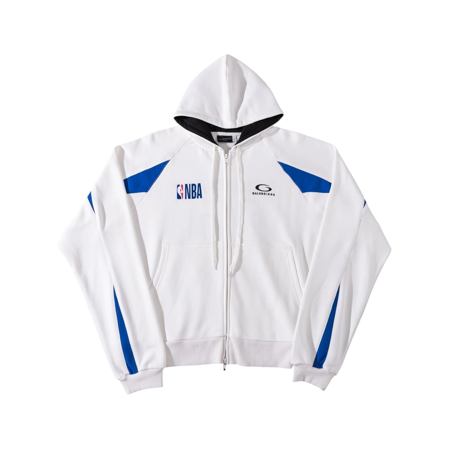 Мужское худи Balenciaga x NBA SS26 (черно-серое)
