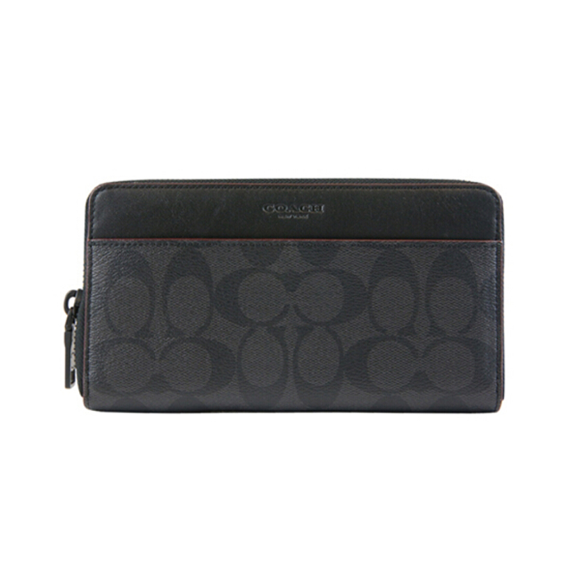 Мужской кошелек COACH Accordion Wallet 20 (- серо-черный)