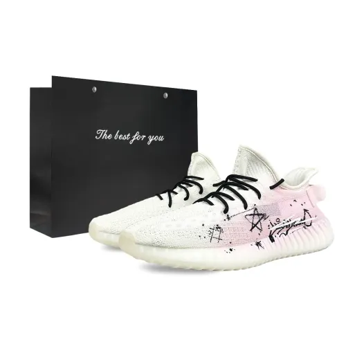 Adidas Originals Yeezy Boost 350 V2 Abrasion Resistant Abrasion Resistant Low top Casual Shoes Unisex Black White