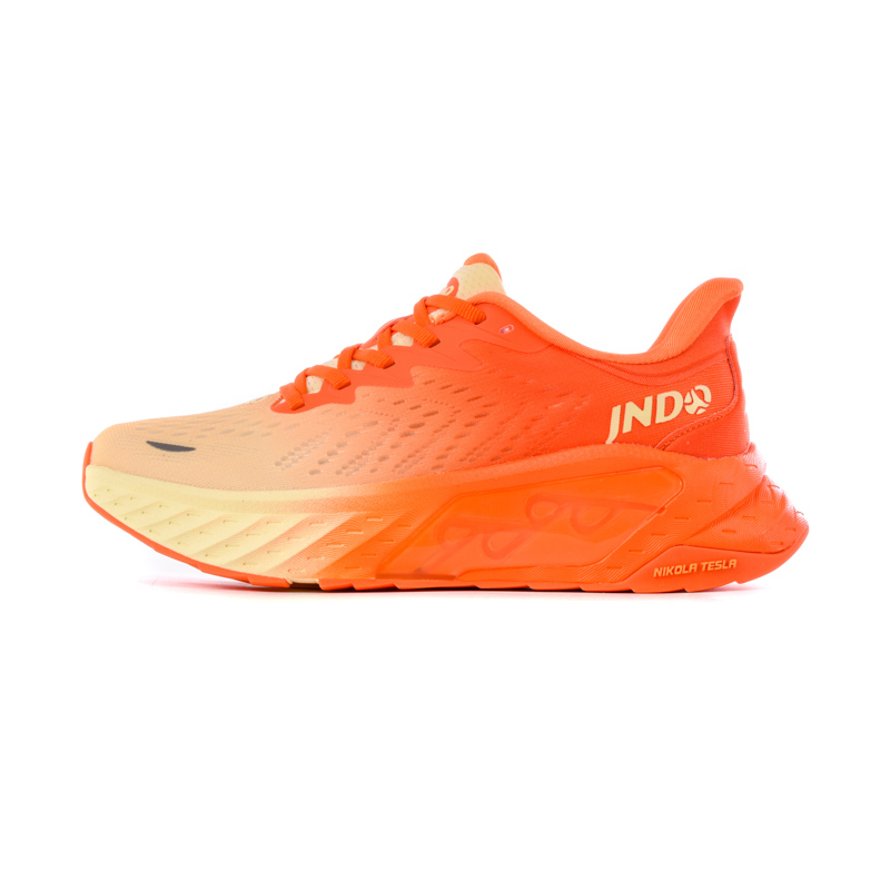 JNDO Mesh, Textile Low top Tesla Valve Breathing Technology Running Shoes Unisex Vibrant Orange