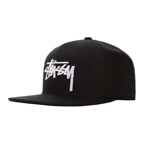 Stussy Cotton Baseball Caps Unisex Black