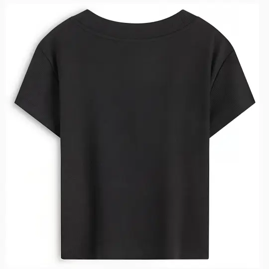 CALVIN KLEIN SS25 Классическая ребристая передняя футболка с короткими рукавами и короткими рукавами Весна и лето Легкая тонкая короткая детская футболка в стиле Sweet Spicy Женская с подарочной коробкой
