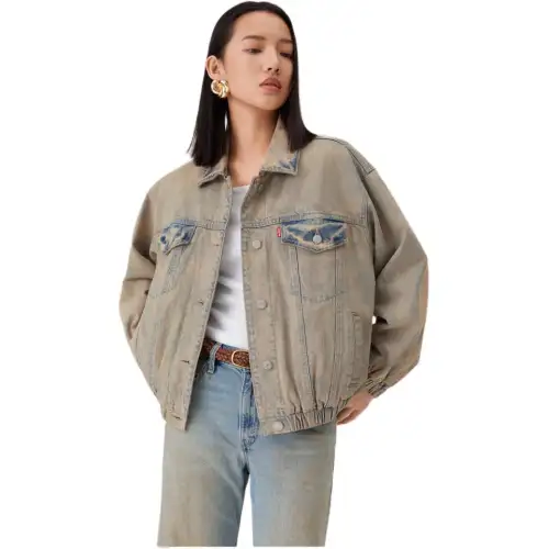 Summer retro solid denim jacket
