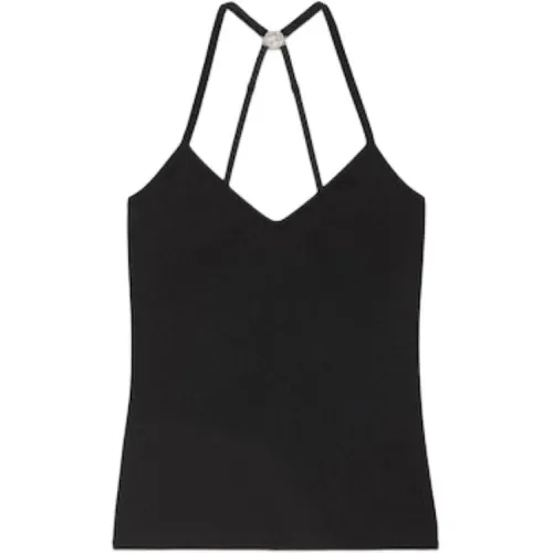 GUCCI Camisoles Women's Black V Neck Moderate Other