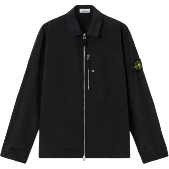 STONE ISLAND SS26 Нейлон Металл Металл Нейлон Серия Сплошной цвет Логотип Нашивка с лацканами Один карман на молнии Куртка с длинными рукавами Унисекс Черный