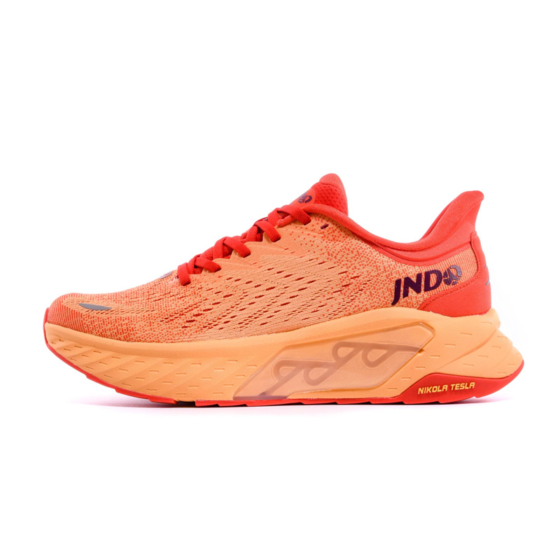 JNDO Tesla Valve Breathing Technology Low top Running Shoes Unisex Morning Dawn Red