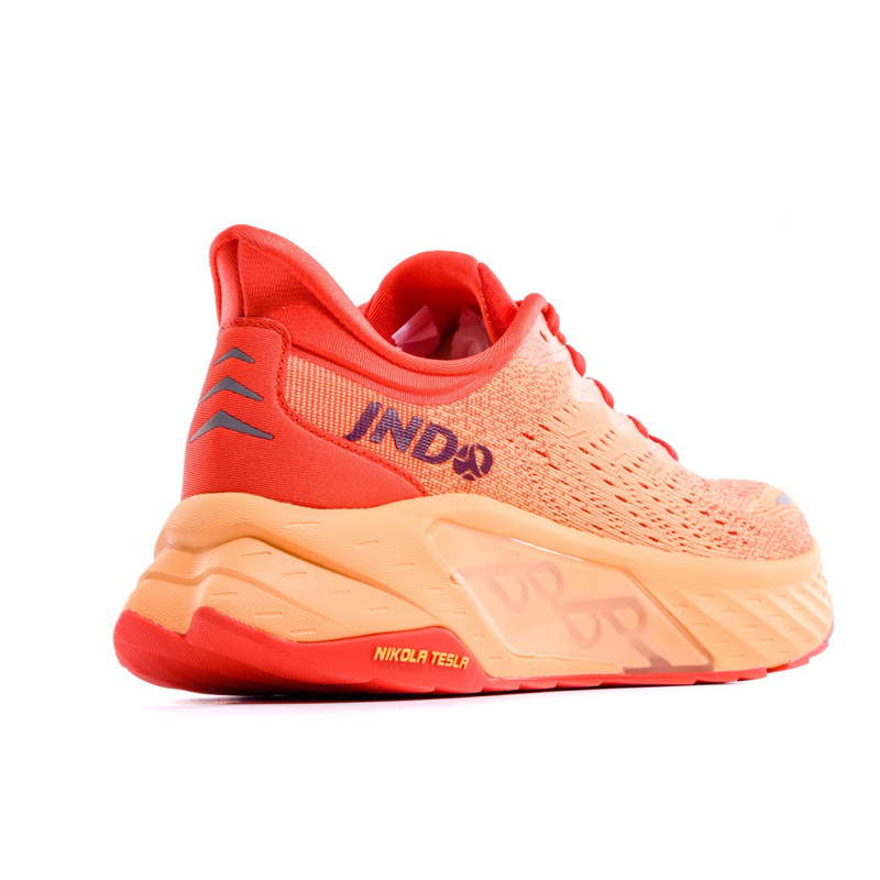 JNDO Tesla Valve Breathing Technology Low top Running Shoes Unisex Morning Dawn Red