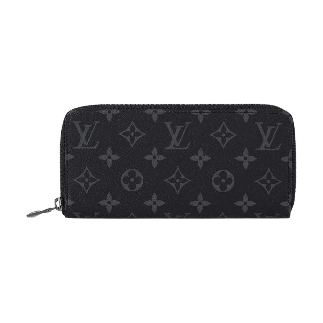 LOUIS VUITTON Monogram Eclipse Canvas Wallet Men's Gray Black
