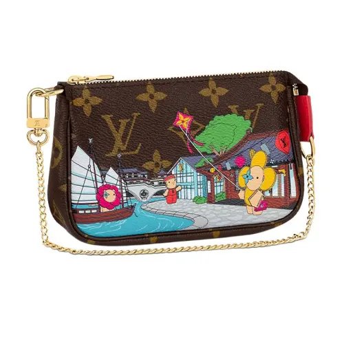 LOUIS VUITTON Pochette Felicie Coated Canvas 3 in 1 Clutch, Crossbody Bag, Shoulder Bag Mini Women's Brown