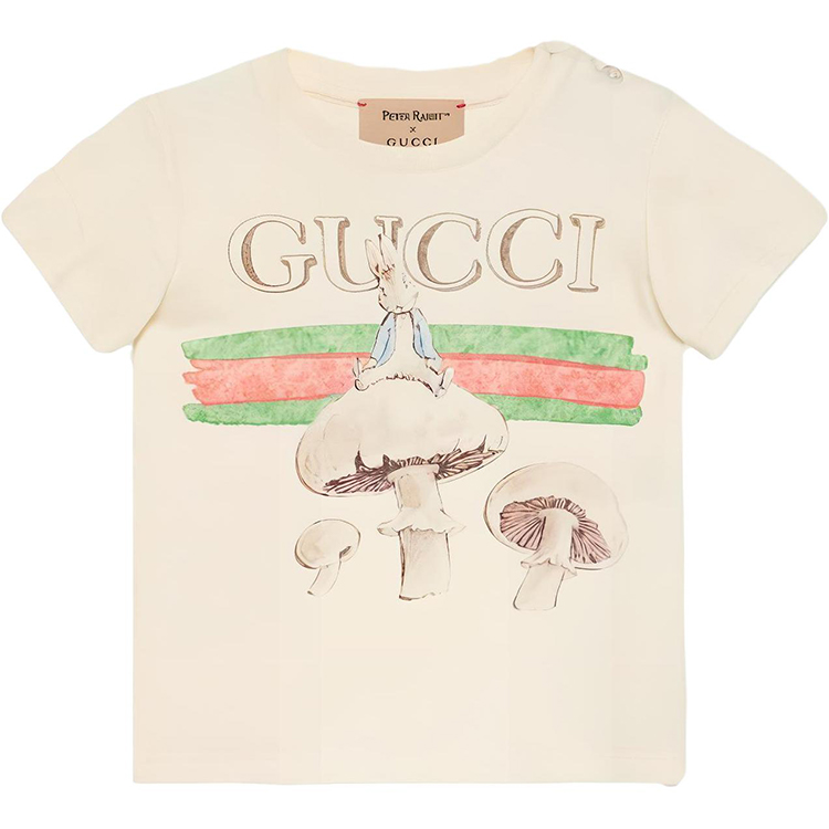 Детская футболка Gucci (серо-белая)