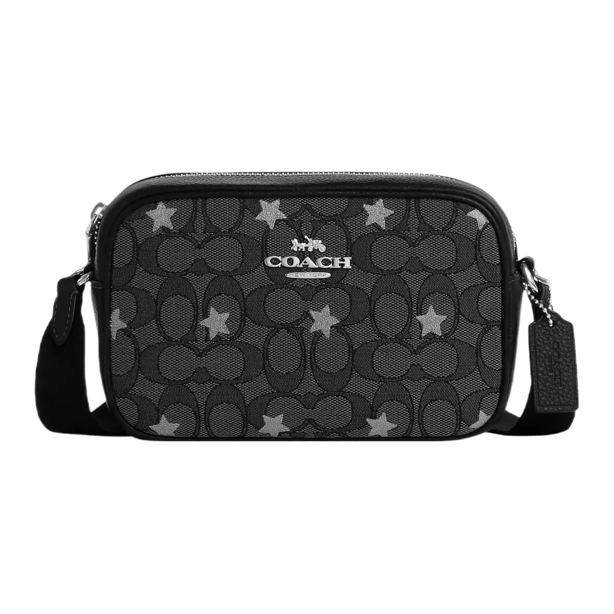 COACH Jamie Artificial Leather Shoulder Bag, Crossbody Bag Small Women's Black