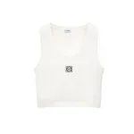 LOEWE Cropped Anagram Tank Top 'White/Navy Blue'