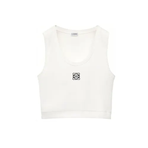 LOEWE Cropped Anagram Tank Top 'White/Navy Blue'