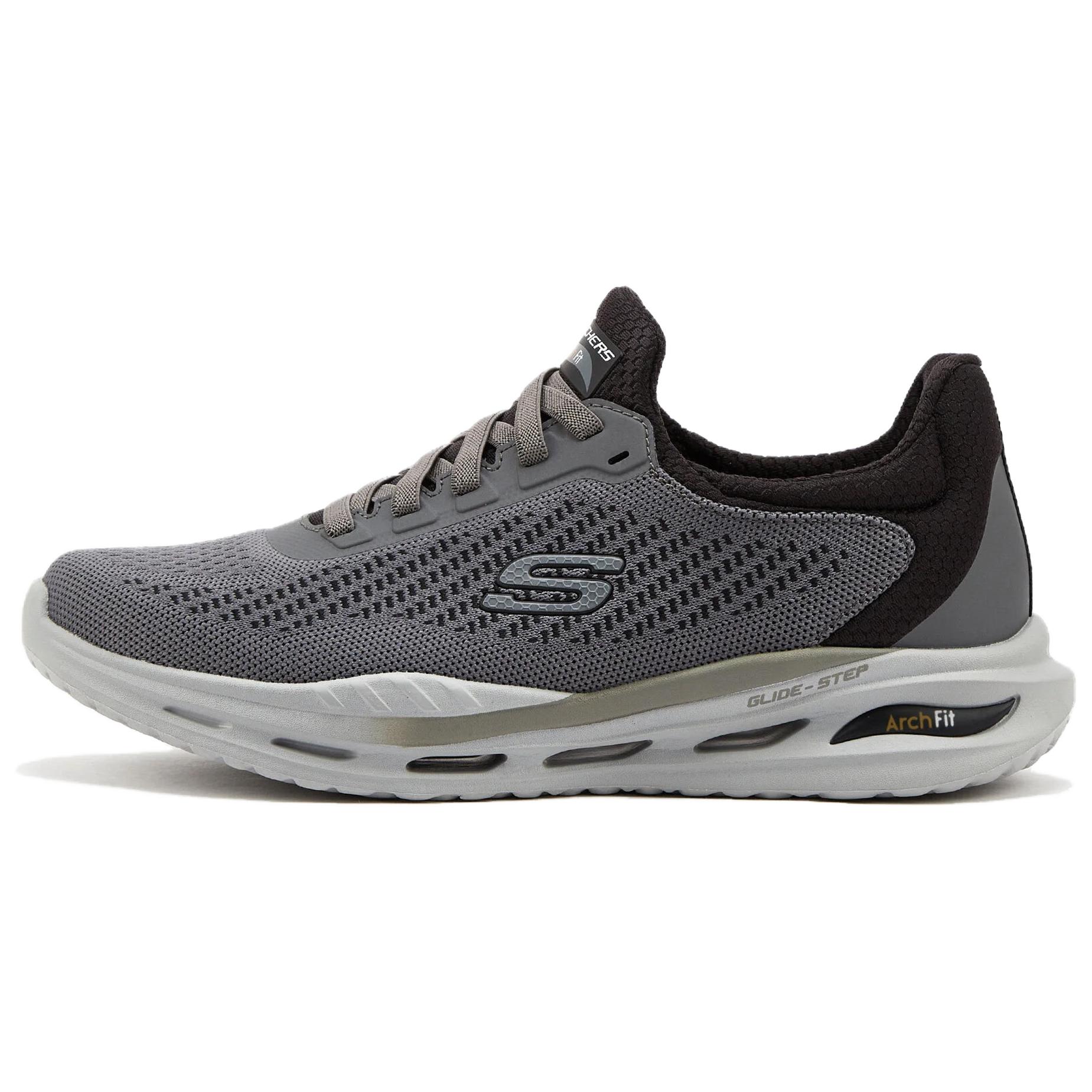 Skechers ARCH FIT ORVAN Fabric Cushioning Abrasion Resistant Breathable Low top Running Shoes Men’s Gray