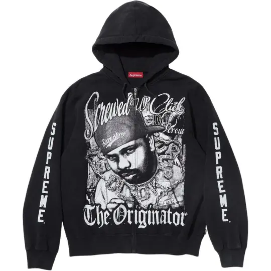 Модель Supreme × DJ с винтовым соединением SS26 WEEK6 Толстовка с капюшоном на молнии Мягкая и приятная для кожи толстовка с капюшоном на молнии, одинаковый стиль для мужчин и женщин